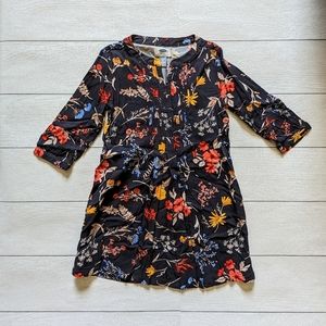 Old Navy Girl's XS Navy Blue Floral Long Sleeve Pullover Dress